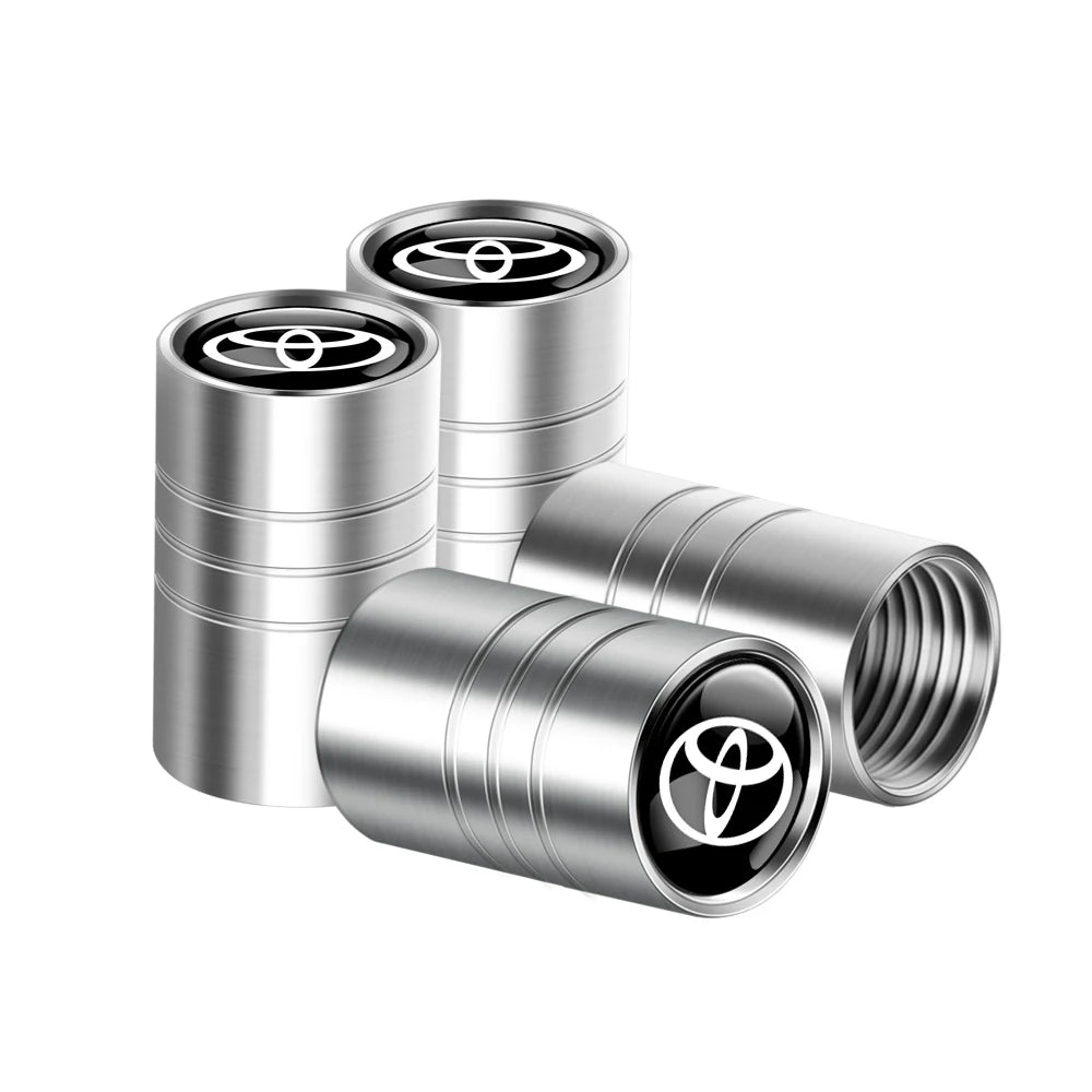 4pcs Metal Car Wheel Tire Valve Caps Stem Cover Car Accessories For Toyota Prado Aqua Hilux Camry Rav4 Prius TRD Venza GR Yaris