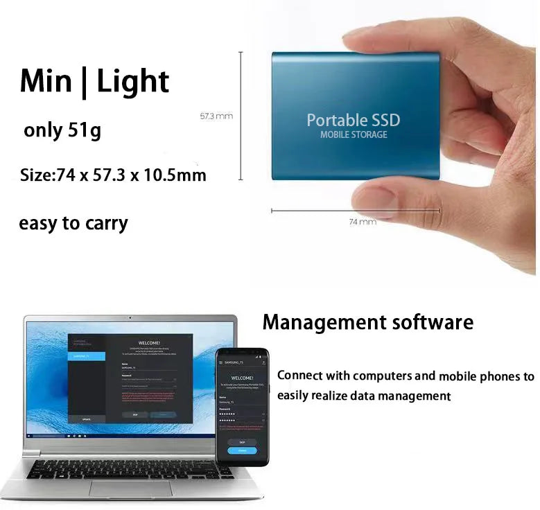 1.8" disco duro externo USB 3.0 Type C ssd external hard drive 500GB 1TB 2TB for laptops Desktop