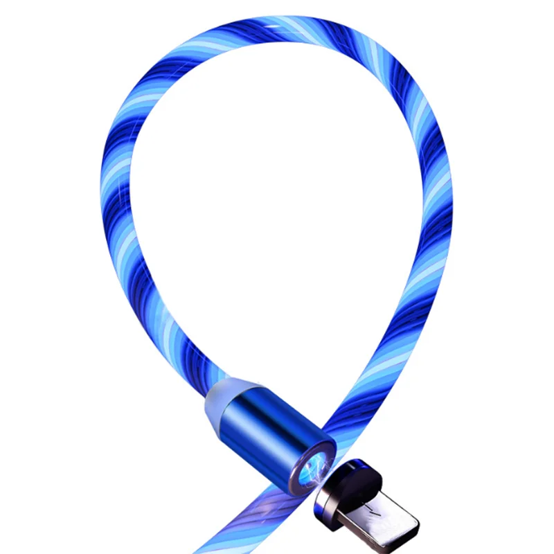 3 In1 Magnetic Current Luminous Lighting Charging Mobile Phone Cable Cle Usb C Cable LED Micro USB Type C for Iphone Huawei P50