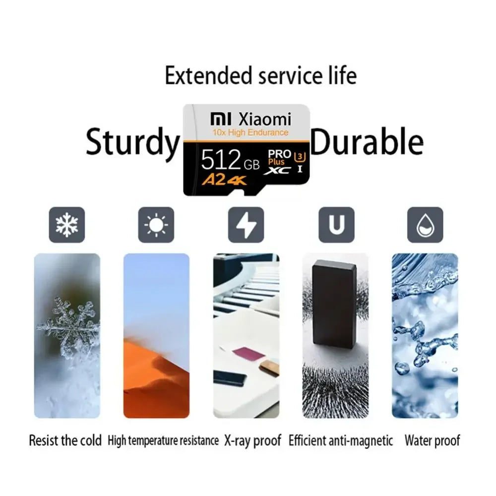 Xiaomi High Speed Memory Card 1TB 2TB Micro TF SD Card 128GB 256GB TF Card For Camera Surveillance Devices For Sony For Lenovo