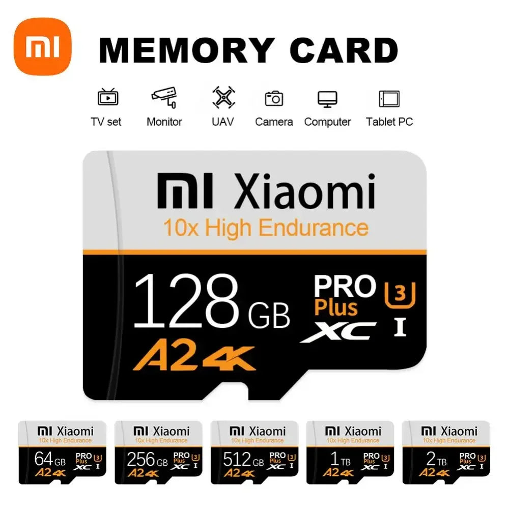 Xiaomi High Speed Memory Card 1TB 2TB Micro TF SD Card 128GB 256GB TF Card For Camera Surveillance Devices For Sony For Lenovo