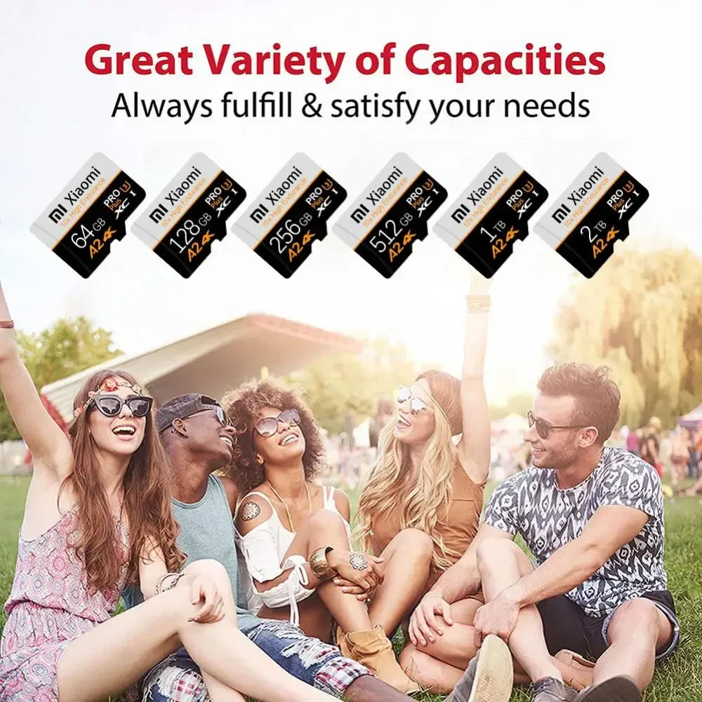 Xiaomi High Speed Memory Card 1TB 2TB Micro TF SD Card 128GB 256GB TF Card For Camera Surveillance Devices For Sony For Lenovo