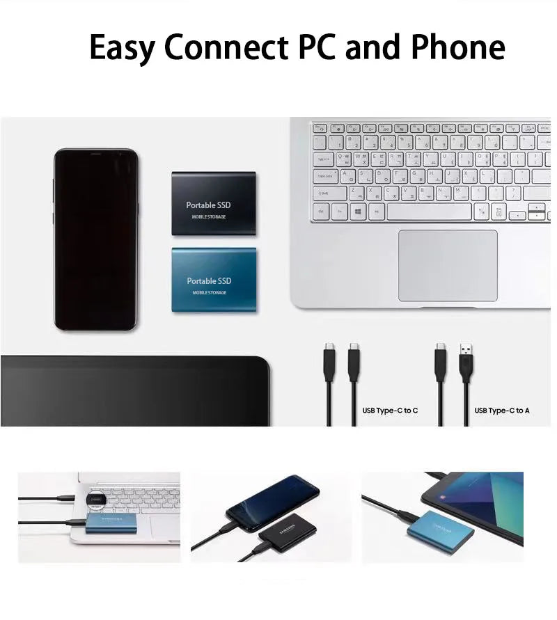 1.8" disco duro externo USB 3.0 Type C ssd external hard drive 500GB 1TB 2TB for laptops Desktop