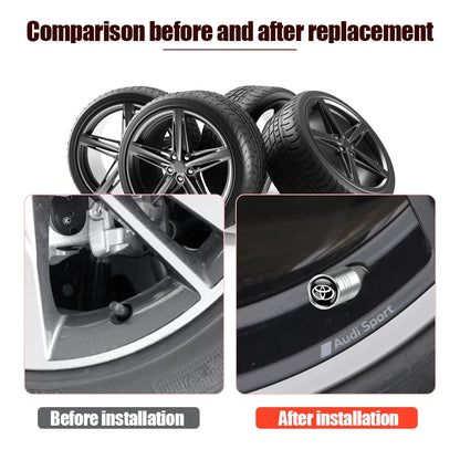 4pcs Metal Car Wheel Tire Valve Caps Stem Cover Car Accessories For Toyota Prado Aqua Hilux Camry Rav4 Prius TRD Venza GR Yaris