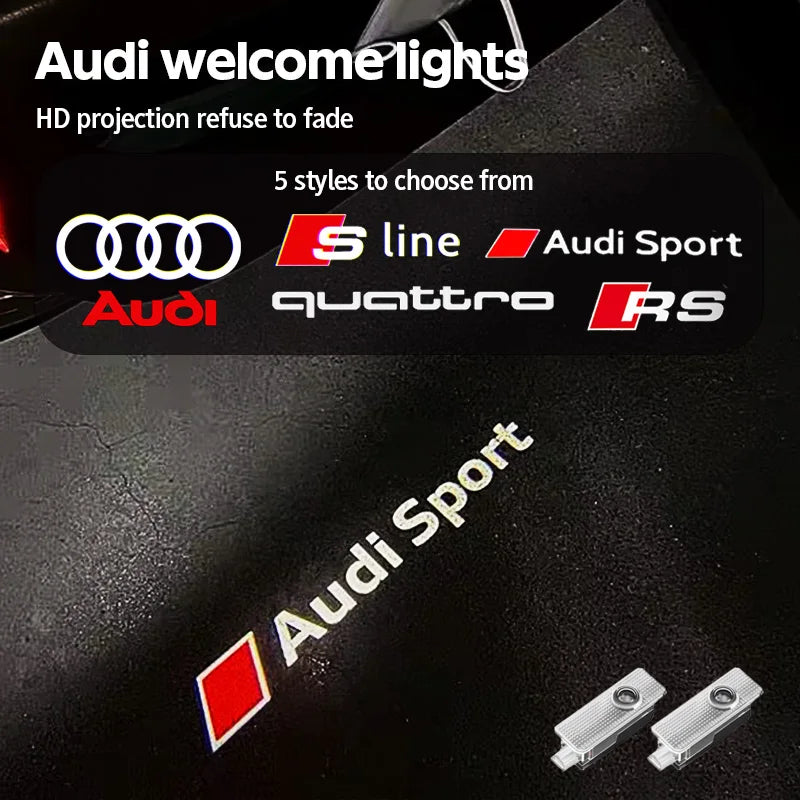 Car Door Welcome Lights Led Projector Lamps Decoration For Audi Sline A3 A1 A4 A6 B8 A5 B7 C7 A7 A8 B9 B6 C6 Q2 Q3 Q5 Q7 Q8 TT R