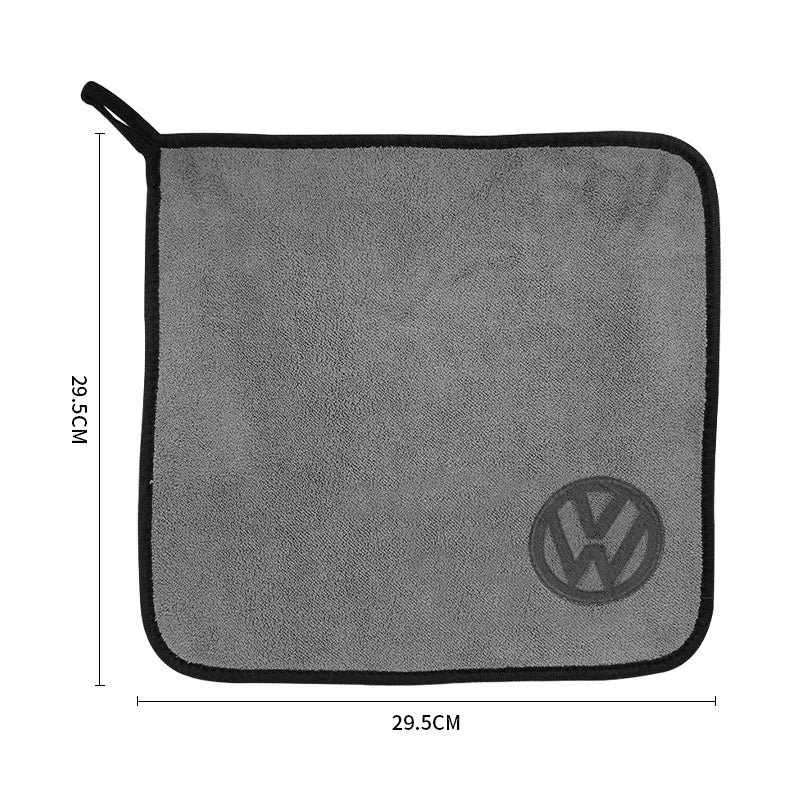 Car Wash Microfiber Towel Auto Emblem Cleaning Drying Rag Cloth For VW GTI Polo Golf Passat Tiguan Touareg Taigo Jetta Accessory