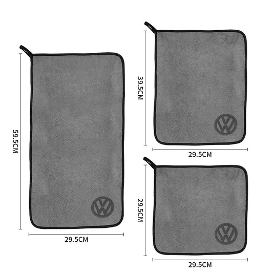Car Wash Microfiber Towel Auto Emblem Cleaning Drying Rag Cloth For VW GTI Polo Golf Passat Tiguan Touareg Taigo Jetta Accessory