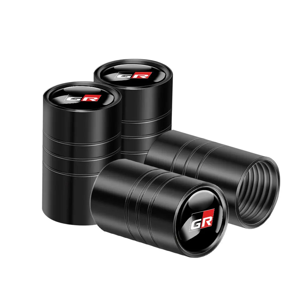 4pcs Metal Car Wheel Tire Valve Caps Stem Cover Car Accessories For Toyota Prado Aqua Hilux Camry Rav4 Prius TRD Venza GR Yaris