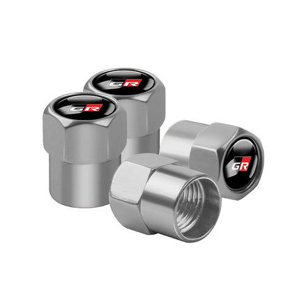 4pcs Metal Car Wheel Tire Valve Caps Stem Cover Car Accessories For Toyota Prado Aqua Hilux Camry Rav4 Prius TRD Venza GR Yaris