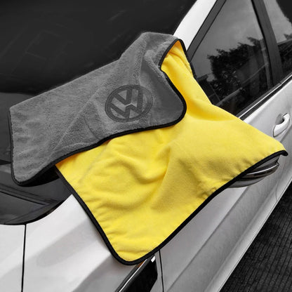 Car Wash Microfiber Towel Auto Emblem Cleaning Drying Rag Cloth For VW GTI Polo Golf Passat Tiguan Touareg Taigo Jetta Accessory