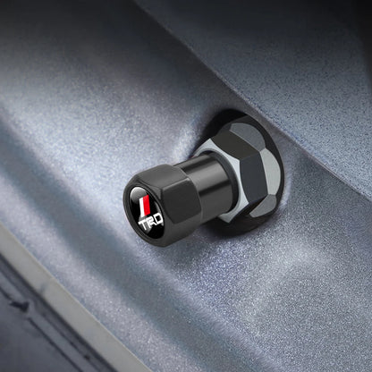 4pcs Metal Car Wheel Tire Valve Caps Stem Cover Car Accessories For Toyota Prado Aqua Hilux Camry Rav4 Prius TRD Venza GR Yaris