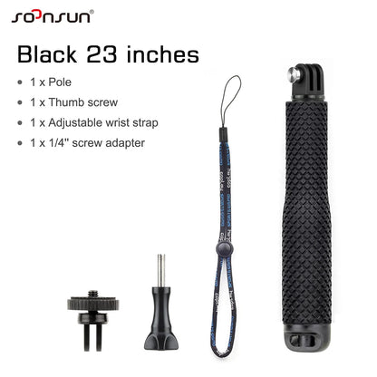SOONSUN Aluminium Waterproof Selfie Stick Underwater Pole Handle Grip Monopod for GoPro Insta360 AKASO DJI OSMO Action Cameras