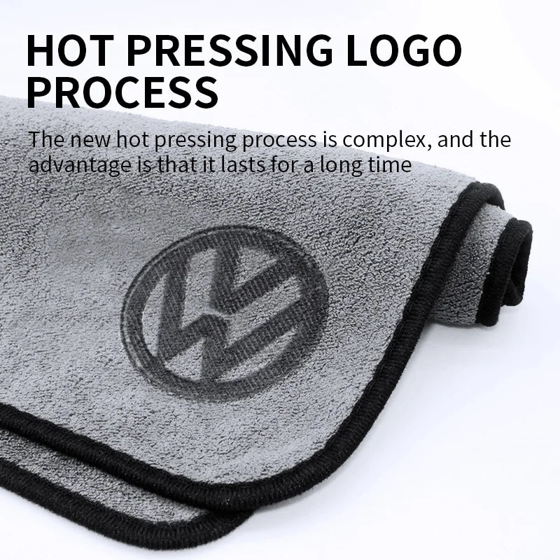 Car Wash Microfiber Towel Auto Emblem Cleaning Drying Rag Cloth For VW GTI Polo Golf Passat Tiguan Touareg Taigo Jetta Accessory
