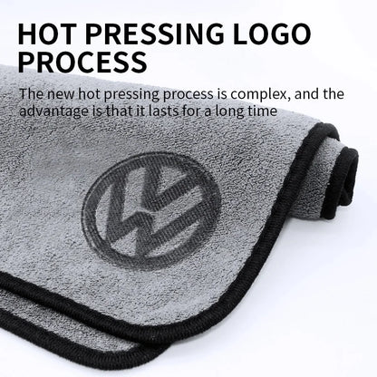 Car Wash Microfiber Towel Auto Emblem Cleaning Drying Rag Cloth For VW GTI Polo Golf Passat Tiguan Touareg Taigo Jetta Accessory
