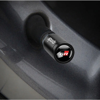 4pcs Metal Car Wheel Tire Valve Caps Stem Cover Car Accessories For Toyota Prado Aqua Hilux Camry Rav4 Prius TRD Venza GR Yaris