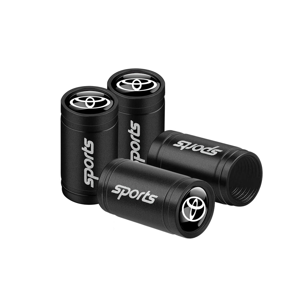 4pcs Metal Car Wheel Tire Valve Caps Stem Cover Car Accessories For Toyota Prado Aqua Hilux Camry Rav4 Prius TRD Venza GR Yaris