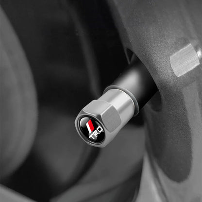 4pcs Metal Car Wheel Tire Valve Caps Stem Cover Car Accessories For Toyota Prado Aqua Hilux Camry Rav4 Prius TRD Venza GR Yaris