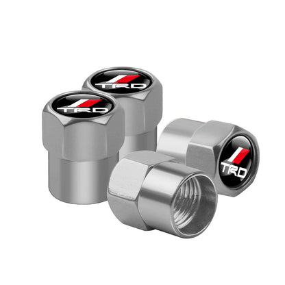 4pcs Metal Car Wheel Tire Valve Caps Stem Cover Car Accessories For Toyota Prado Aqua Hilux Camry Rav4 Prius TRD Venza GR Yaris