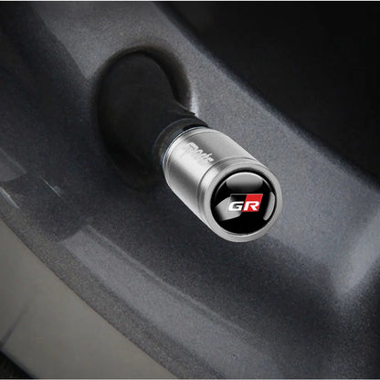 4pcs Metal Car Wheel Tire Valve Caps Stem Cover Car Accessories For Toyota Prado Aqua Hilux Camry Rav4 Prius TRD Venza GR Yaris