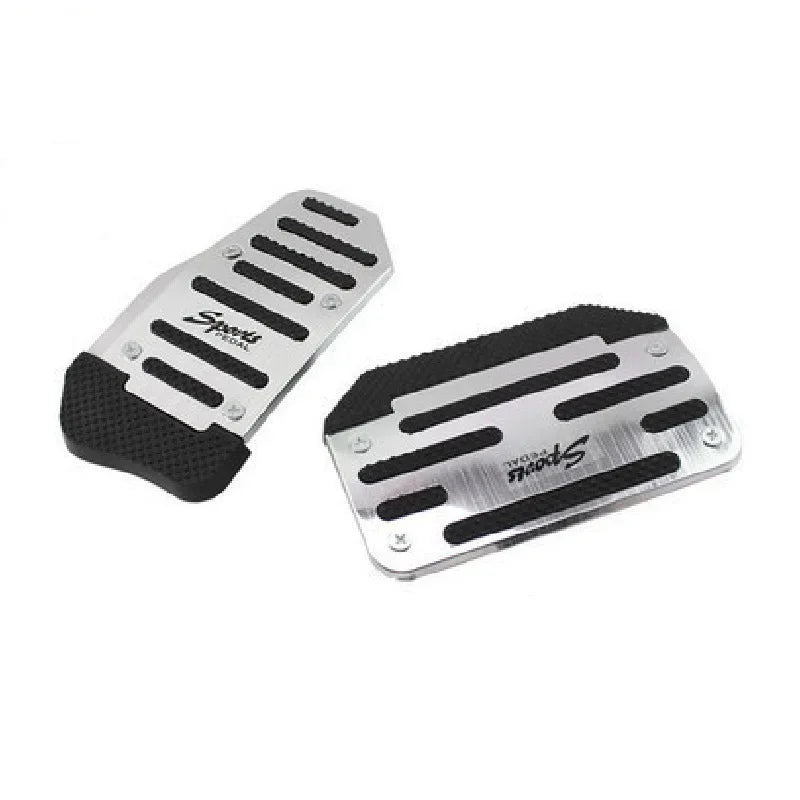 Aluminum Car Pedal Cover Set  Automatic Transmission & Gas Foot Covers in Red Silvery, Blue - Stylish Auto Interior Accessories