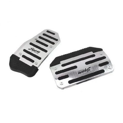 Aluminum Car Pedal Cover Set  Automatic Transmission & Gas Foot Covers in Red Silvery, Blue - Stylish Auto Interior Accessories