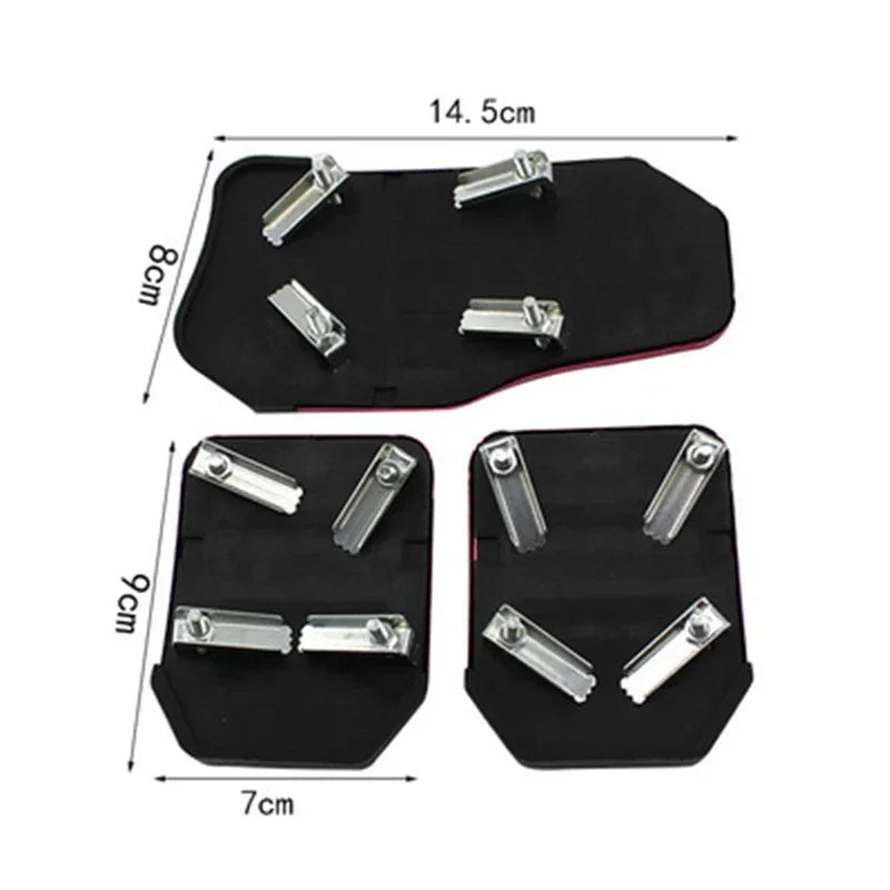 Aluminum Car Pedal Cover Set  Automatic Transmission & Gas Foot Covers in Red Silvery, Blue - Stylish Auto Interior Accessories