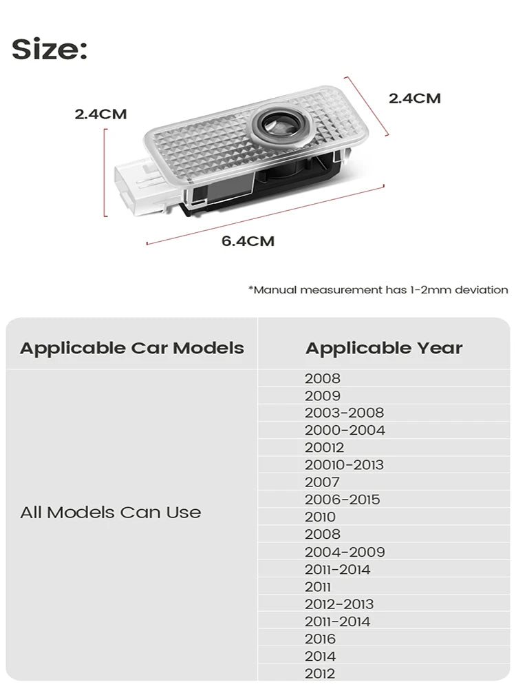 Car Door Welcome Lights Led Projector Lamps Decoration For Audi Sline A3 A1 A4 A6 B8 A5 B7 C7 A7 A8 B9 B6 C6 Q2 Q3 Q5 Q7 Q8 TT R