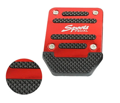 Aluminum Car Pedal Cover Set  Automatic Transmission & Gas Foot Covers in Red Silvery, Blue - Stylish Auto Interior Accessories