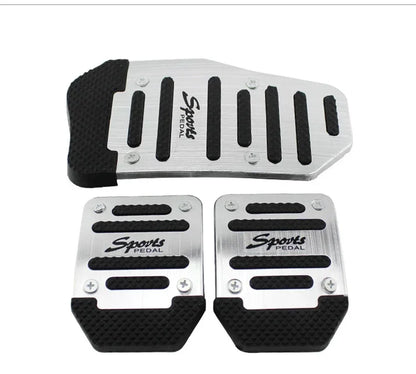 Aluminum Car Pedal Cover Set  Automatic Transmission & Gas Foot Covers in Red Silvery, Blue - Stylish Auto Interior Accessories