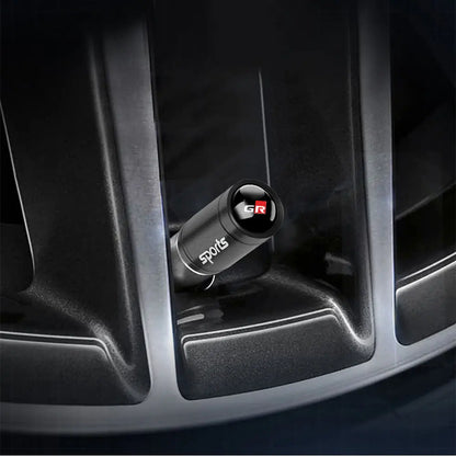 4pcs Metal Car Wheel Tire Valve Caps Stem Cover Car Accessories For Toyota Prado Aqua Hilux Camry Rav4 Prius TRD Venza GR Yaris