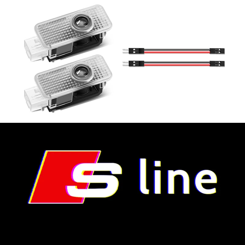 Car Door Welcome Lights Led Projector Lamps Decoration For Audi Sline A3 A1 A4 A6 B8 A5 B7 C7 A7 A8 B9 B6 C6 Q2 Q3 Q5 Q7 Q8 TT R