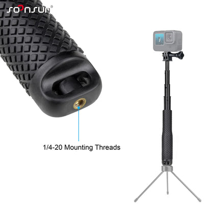 SOONSUN Aluminium Waterproof Selfie Stick Underwater Pole Handle Grip Monopod for GoPro Insta360 AKASO DJI OSMO Action Cameras