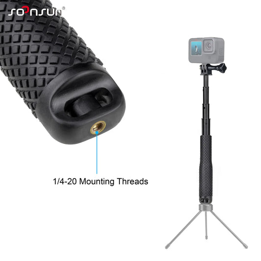 SOONSUN Aluminium Waterproof Selfie Stick Underwater Pole Handle Grip Monopod for GoPro Insta360 AKASO DJI OSMO Action Cameras