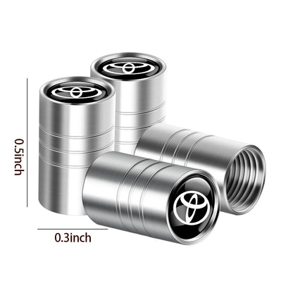 4pcs Metal Car Wheel Tire Valve Caps Stem Cover Car Accessories For Toyota Prado Aqua Hilux Camry Rav4 Prius TRD Venza GR Yaris