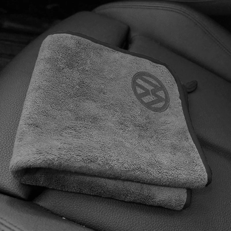 Car Wash Microfiber Towel Auto Emblem Cleaning Drying Rag Cloth For VW GTI Polo Golf Passat Tiguan Touareg Taigo Jetta Accessory