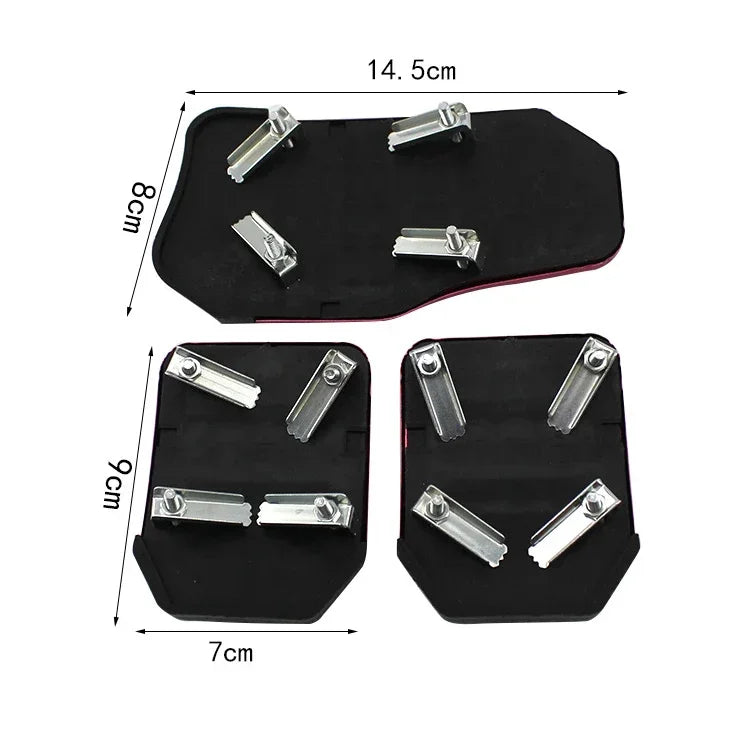 Aluminum Car Pedal Cover Set  Automatic Transmission & Gas Foot Covers in Red Silvery, Blue - Stylish Auto Interior Accessories
