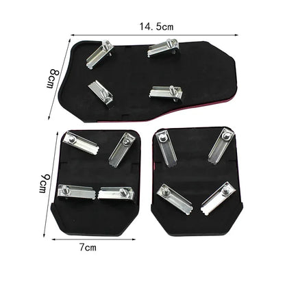 Aluminum Car Pedal Cover Set  Automatic Transmission & Gas Foot Covers in Red Silvery, Blue - Stylish Auto Interior Accessories