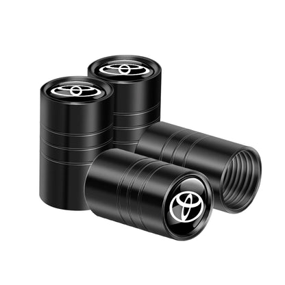 4pcs Metal Car Wheel Tire Valve Caps Stem Cover Car Accessories For Toyota Prado Aqua Hilux Camry Rav4 Prius TRD Venza GR Yaris