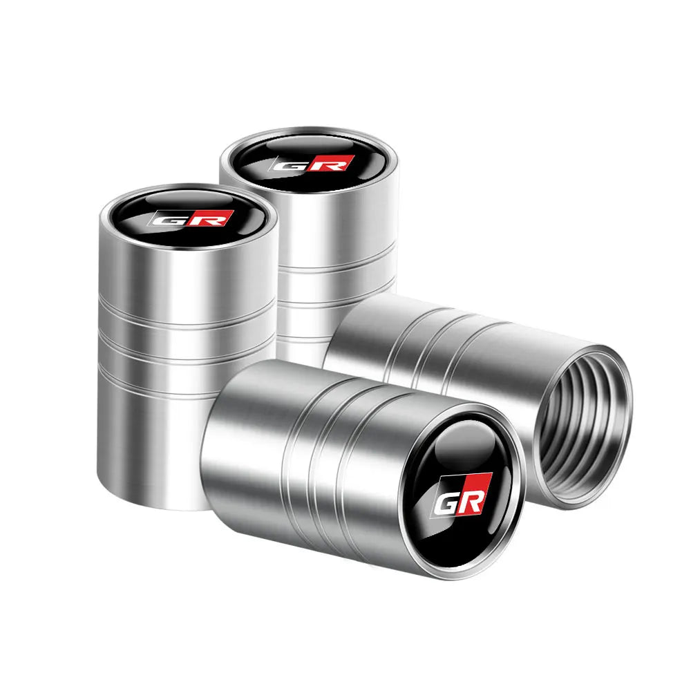 4pcs Metal Car Wheel Tire Valve Caps Stem Cover Car Accessories For Toyota Prado Aqua Hilux Camry Rav4 Prius TRD Venza GR Yaris