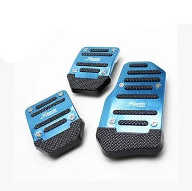 Aluminum Car Pedal Cover Set  Automatic Transmission & Gas Foot Covers in Red Silvery, Blue - Stylish Auto Interior Accessories