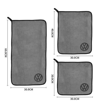 Car Wash Microfiber Towel Auto Emblem Cleaning Drying Rag Cloth For VW GTI Polo Golf Passat Tiguan Touareg Taigo Jetta Accessory
