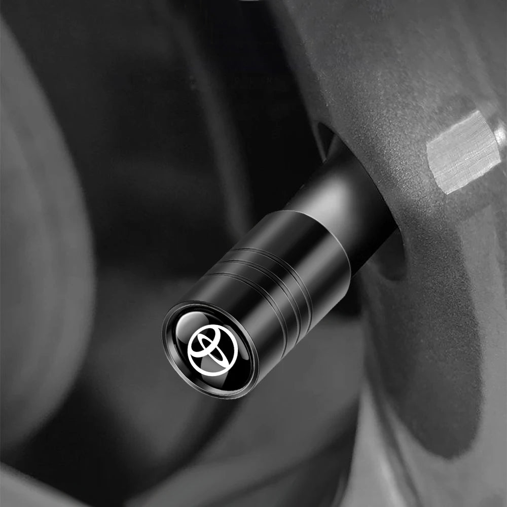 4pcs Metal Car Wheel Tire Valve Caps Stem Cover Car Accessories For Toyota Prado Aqua Hilux Camry Rav4 Prius TRD Venza GR Yaris