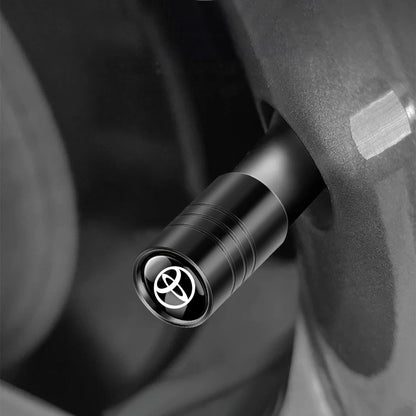 4pcs Metal Car Wheel Tire Valve Caps Stem Cover Car Accessories For Toyota Prado Aqua Hilux Camry Rav4 Prius TRD Venza GR Yaris